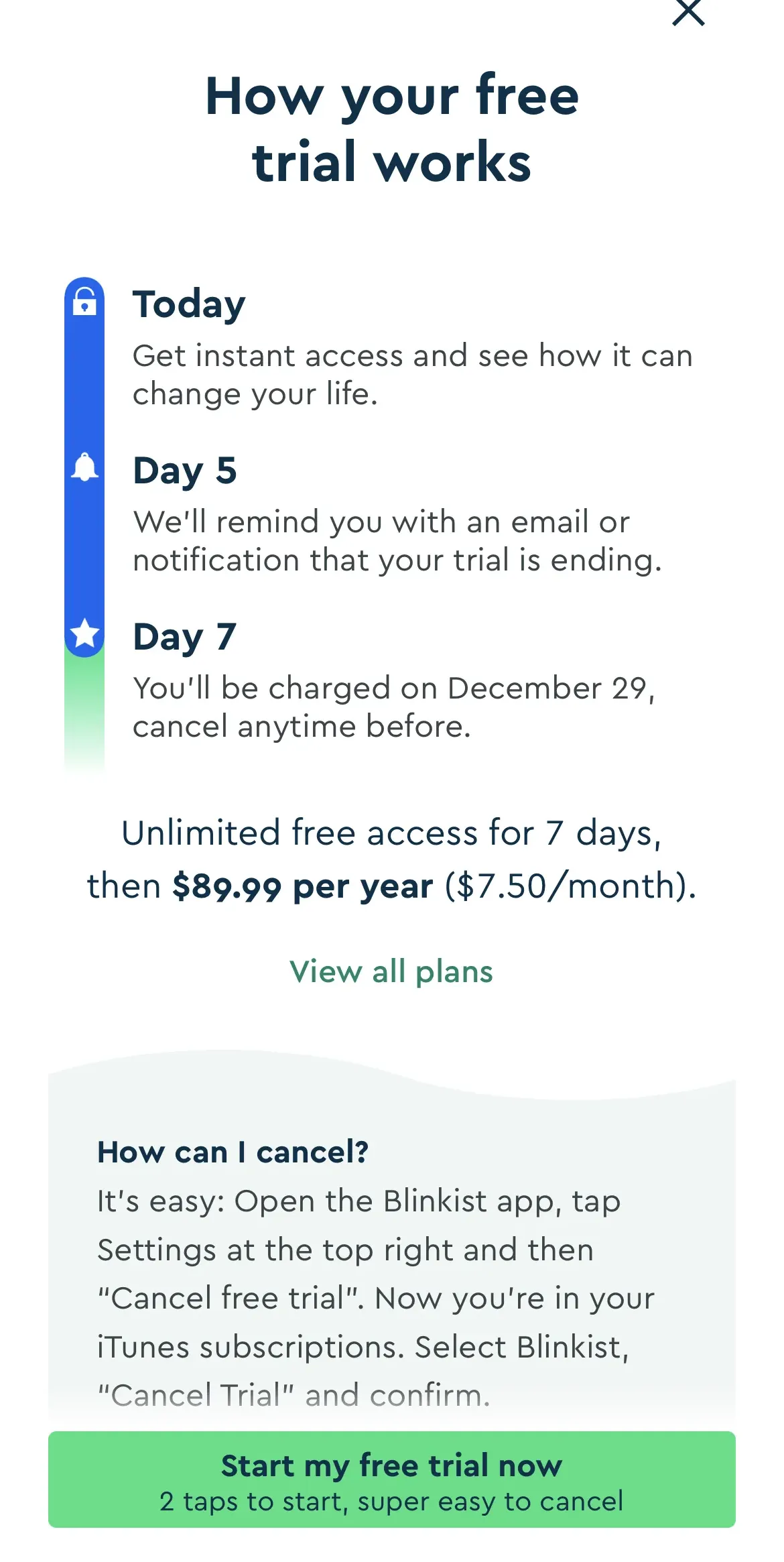 Blinkist app screen