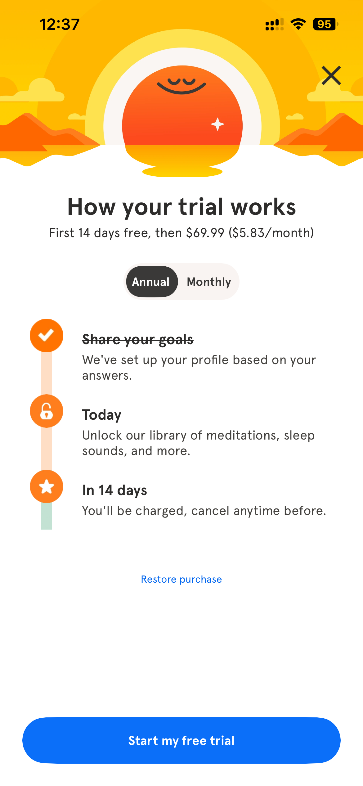 Headspace app screen